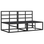 vidaXL Mobilier pentru Exterior cu pernă cu pernă 2 pcs Negru Aluminiu vidaXL Mobilier pentru Exterior cu pernă cu pernă 2 pcs Negru Aluminiu