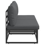 vidaXL Mobilier pentru Exterior cu pernă cu pernă 2 pcs Negru Aluminiu vidaXL Mobilier pentru Exterior cu pernă cu pernă 2 pcs Negru Aluminiu
