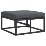vidaXL Mobilier pentru Exterior cu pernă Negru Aluminiu vidaXL Mobilier pentru Exterior cu pernă Negru Aluminiu