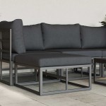vidaXL Mobilier pentru Exterior cu pernă Negru Aluminiu vidaXL Mobilier pentru Exterior cu pernă Negru Aluminiu