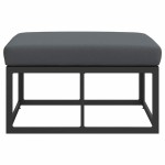 vidaXL Mobilier pentru Exterior cu pernă Negru Aluminiu vidaXL Mobilier pentru Exterior cu pernă Negru Aluminiu