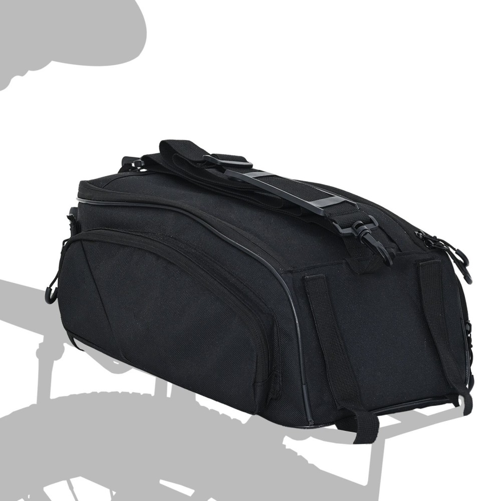 vidaXL Geanta de bicicletă pentru suport bagaje 12 L Negru 38x21x16 cm