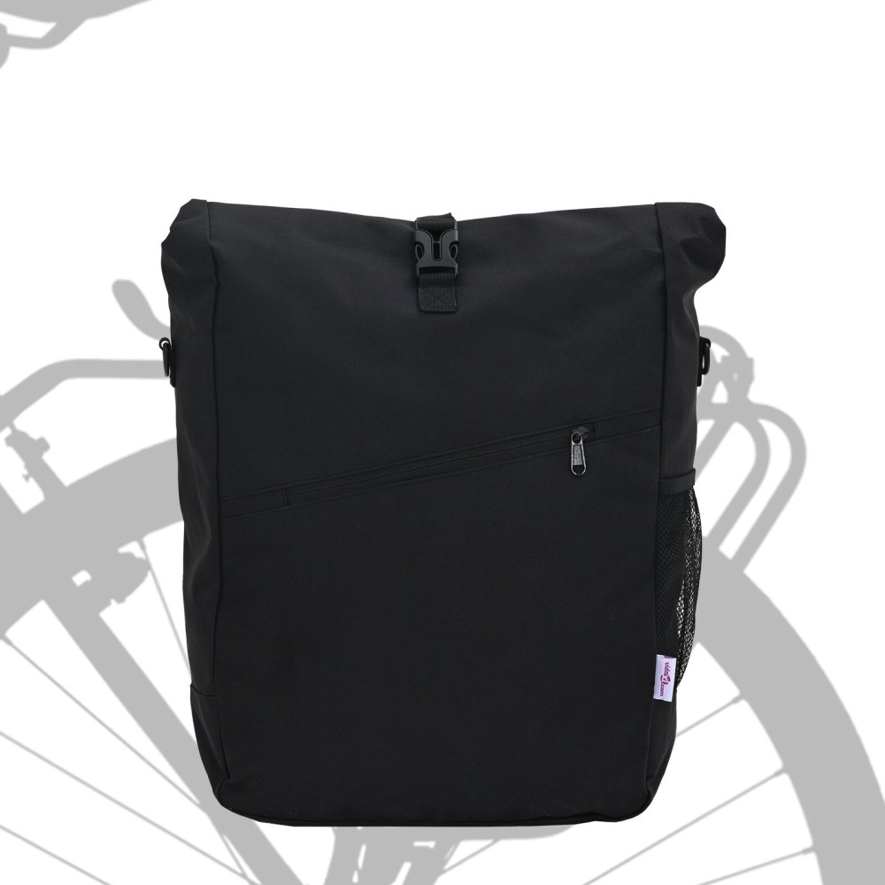 vidaXL Geanta de bicicletă pentru suport de bicicletă 25 L Negru 33x16x48 cm