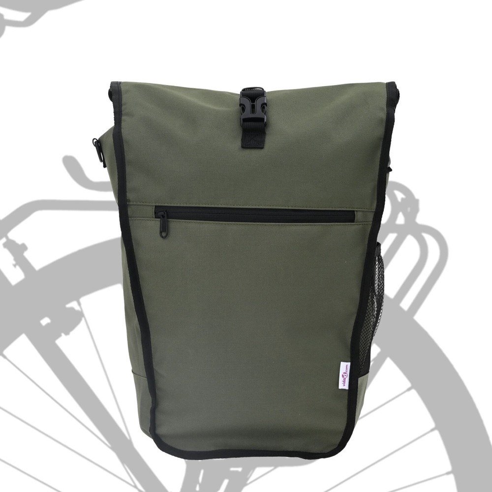 vidaXL Geanta pentru Bicicletă pentru Suport Pannier 20 L Verde Măslin 34x16x59 cm