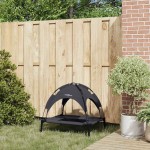 vidaXL Pat pentru câini Manual Negru 76 x 62 x 70,5 cm Oțel