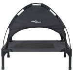 vidaXL Pat pentru câini Manual Negru 76 x 62 x 70,5 cm Oțel