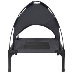 vidaXL Pat pentru câini Manual Negru 76 x 62 x 70,5 cm Oțel