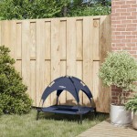 vidaXL Pat pentru câini Manual Albastru marin 76 x 62 x 70,5 cm Oțel