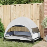 vidaXL Pat pentru câini ridicat Manual Gri argintie 127 x 81 x 108 cm