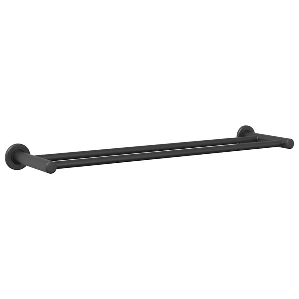 vidaXL Suport pentru prosoape Negru 61 x 14.5 x 5 cm Oțel inoxidabil
