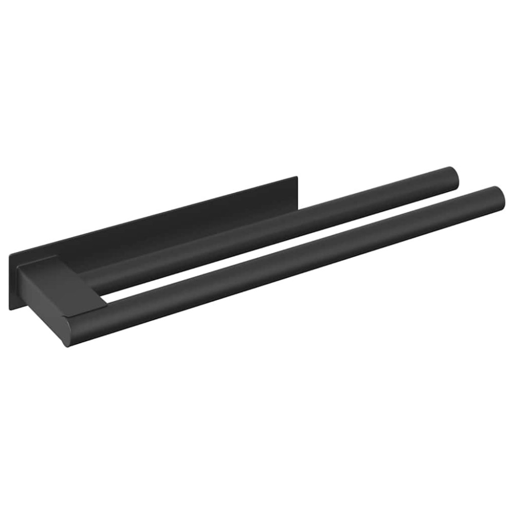 vidaXL Suport pentru prosoape Negru 40 x 9 x 4 cm Oțel inoxidabil