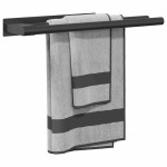 vidaXL Suport pentru prosoape Negru 40 x 9 x 4 cm Oțel inoxidabil