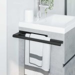 vidaXL Suport pentru prosoape Negru 40 x 9 x 4 cm Oțel inoxidabil