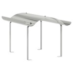 vidaXL Capac pentru Șemineu Argintiu 59.5 x 50 x 36.5 cm