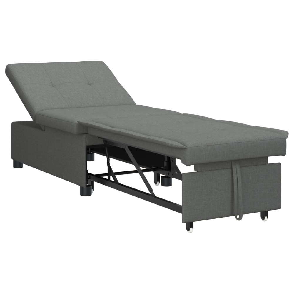 vidaXL Canapea Pat 3 în 1 - design extensibil, țesătură gri închis