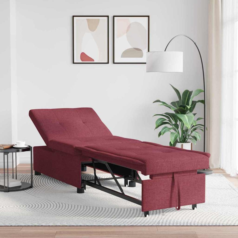 vidaXL Pat canapea Roșu 194 x 67 x 37 cm țesătură