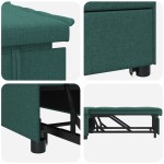 vidaXL Pat canapea Verde închis 194 x 67 x 37 cm țesătură vidaXL Pat canapea Verde închis 194 x 67 x 37 cm țesătură