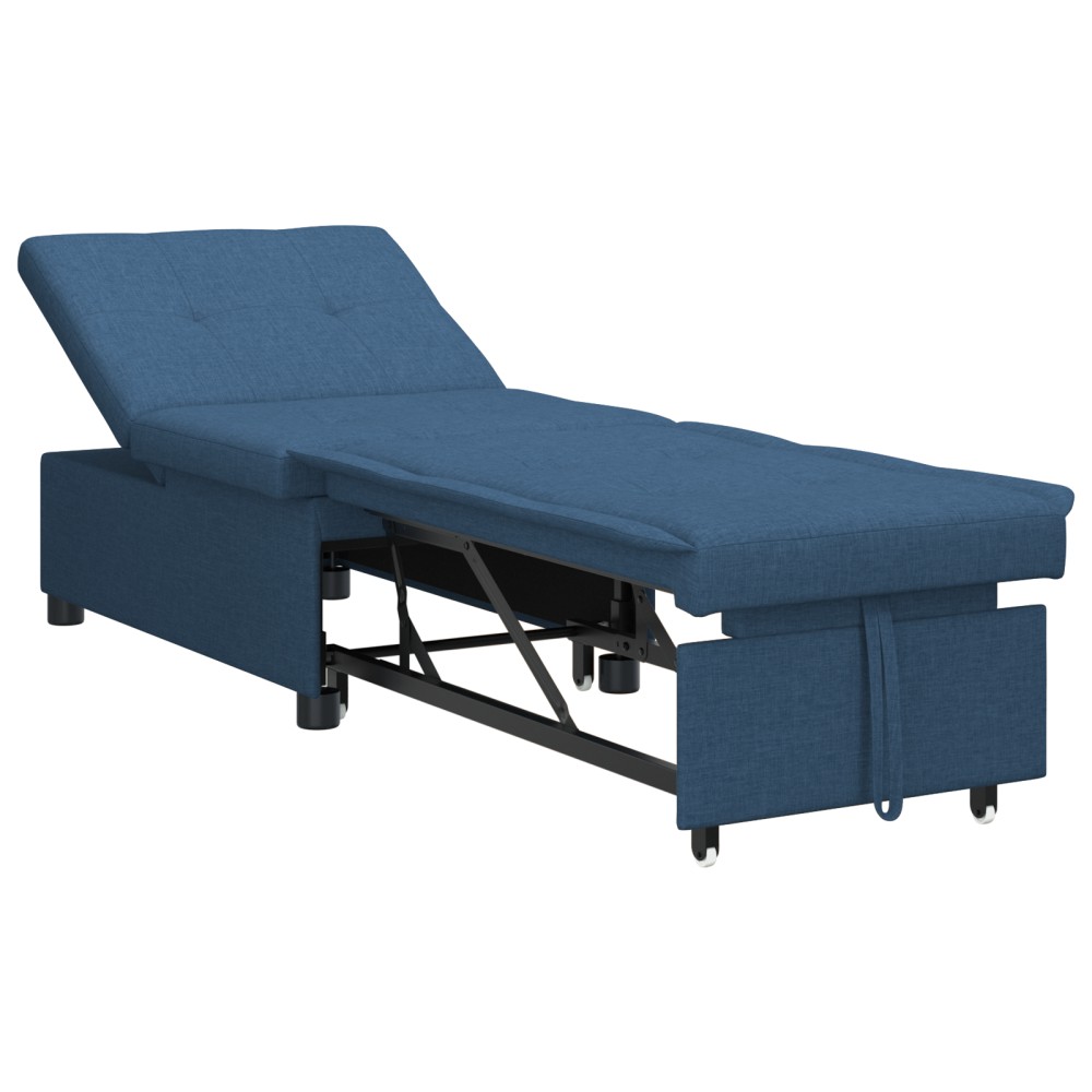 vidaXL Canapea Pat 3 în 1 , extensibilă, din material albastru