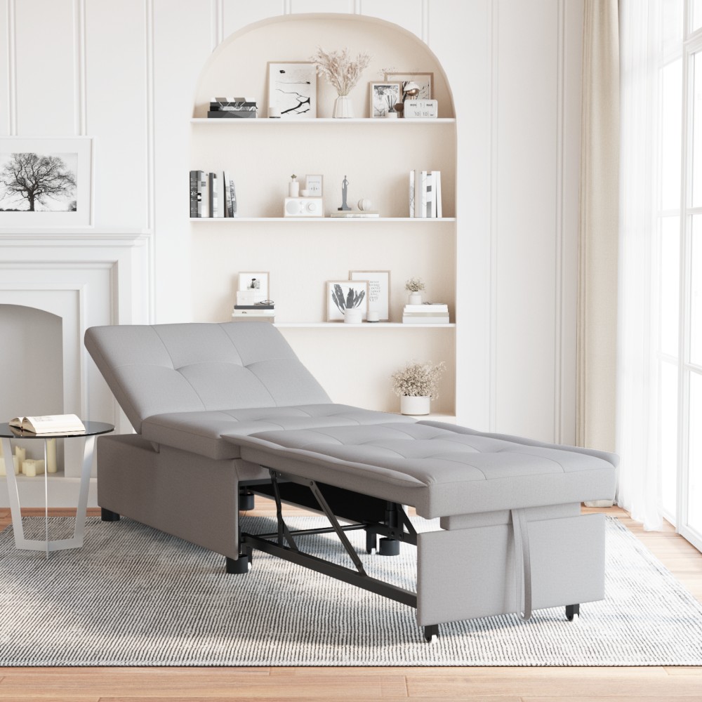 vidaXL Pat canapea Gri 194 x 67 x 37 cm țesătură