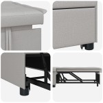 vidaXL Pat canapea Gri 194 x 67 x 37 cm țesătură