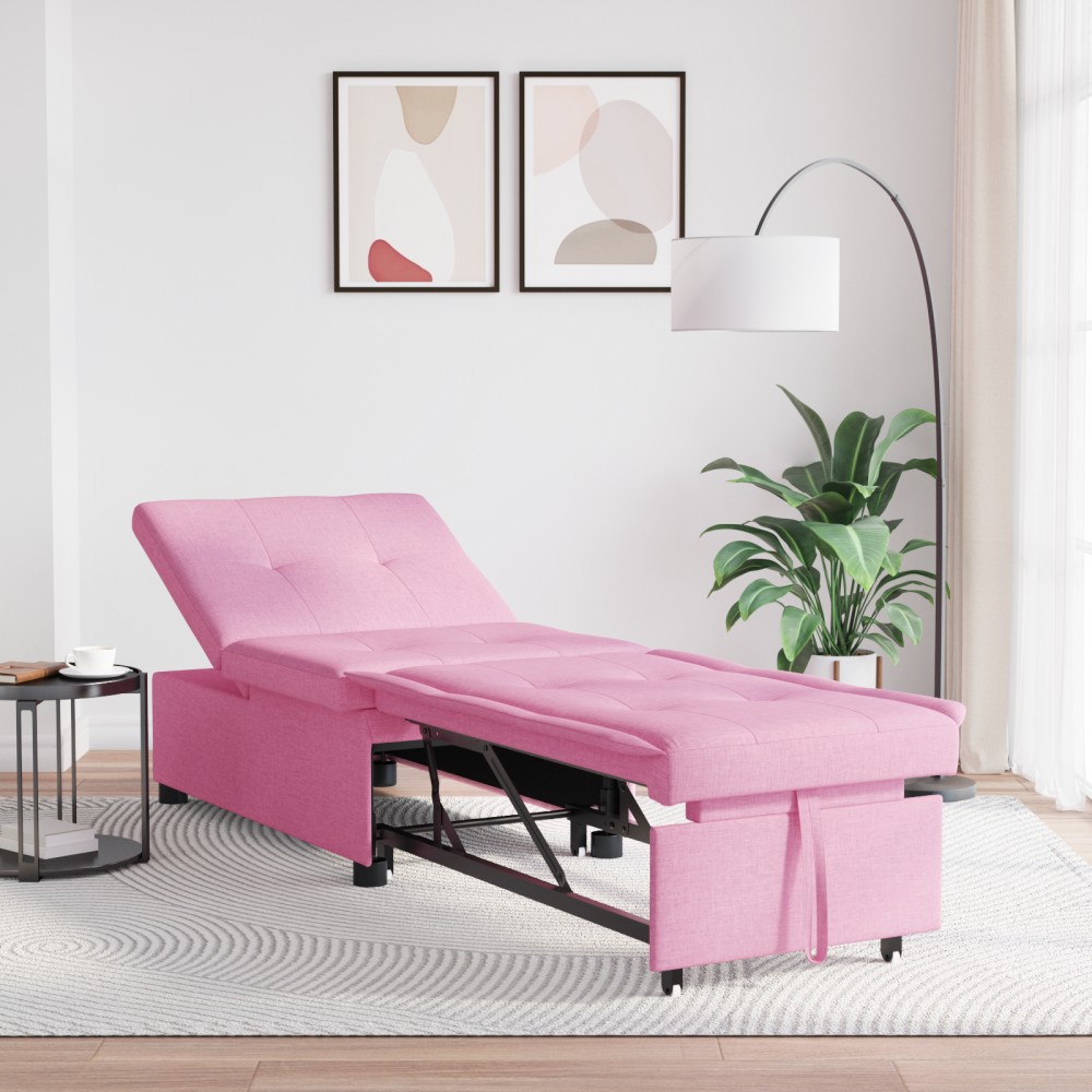 vidaXL Pat canapea Roz 194 x 67 x 37 cm țesătură