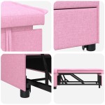 vidaXL Pat canapea Roz 194 x 67 x 37 cm țesătură