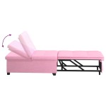 vidaXL Pat canapea Roz 194 x 67 x 37 cm țesătură