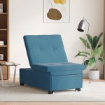 vidaXL Canapea extensibilă albastru 67 x 194 x 38 cm Catifea vidaXL Canapea extensibilă albastru 67 x 194 x 38 cm Catifea