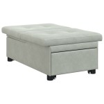 vidaXL Canapea extensibilă Gri deschis 67 x 194 x 38 cm Catifea