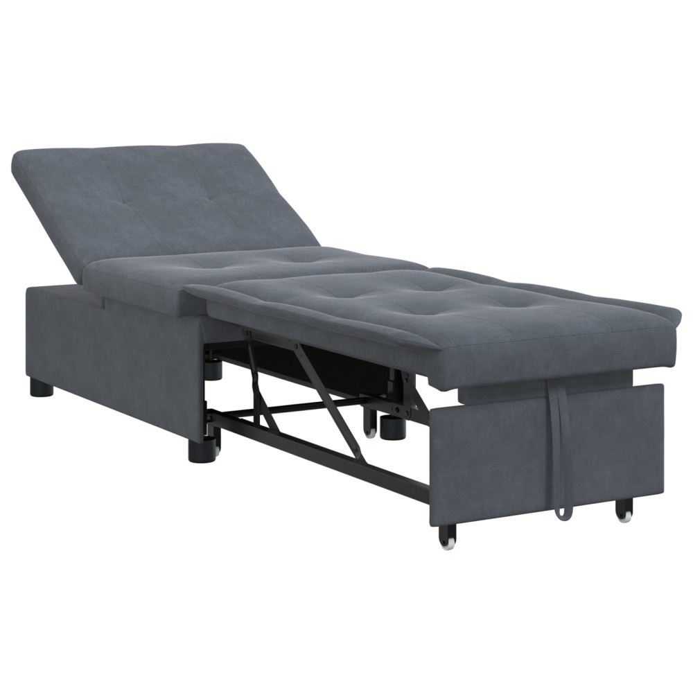 vidaXL Canapea pat 3 în 1 design cu extragere gri închis catifea