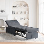 vidaXL Canapea extensibilă Gri închis 67 x 194 x 38 cm Catifea