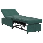 vidaXL Canapea extensibilă Verde închis 67 x 194 x 38 cm Catifea
