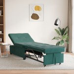 vidaXL Canapea extensibilă Verde închis 67 x 194 x 38 cm Catifea