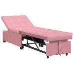 vidaXL Canapea 3 în 1 cu design extensibil din catifea roz vidaXL Canapea 3 în 1 cu design extensibil din catifea roz