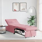 vidaXL Canapea 3 în 1 cu design extensibil din catifea roz vidaXL Canapea 3 în 1 cu design extensibil din catifea roz