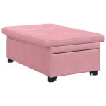 vidaXL Canapea 3 în 1 cu design extensibil din catifea roz vidaXL Canapea 3 în 1 cu design extensibil din catifea roz