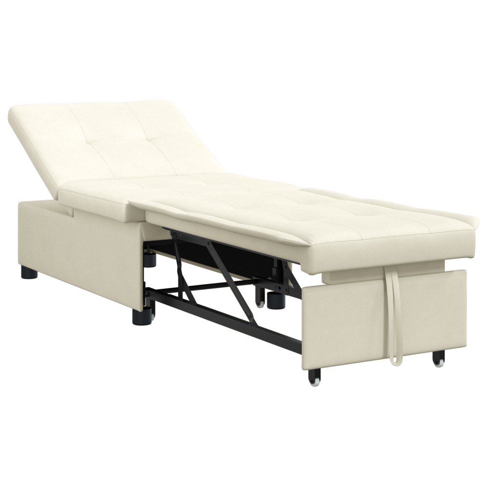 vidaXL Canapea extensibilă Crem 67 x 194 x 38 cm Catifea