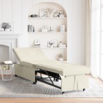 vidaXL Canapea extensibilă Crem 67 x 194 x 38 cm Catifea vidaXL Canapea extensibilă Crem 67 x 194 x 38 cm Catifea