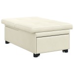 vidaXL Canapea extensibilă Crem 67 x 194 x 38 cm Catifea vidaXL Canapea extensibilă Crem 67 x 194 x 38 cm Catifea