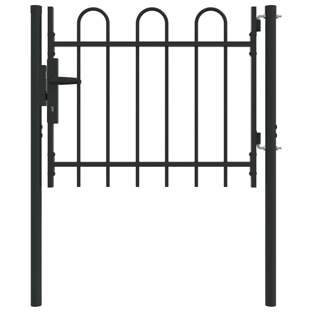 vidaXL Poartă de gard Gri 100 x 75 cm Oțel acoperit cu pulbere