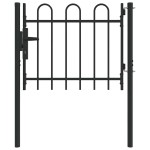 vidaXL Poartă de gard Gri 100 x 75 cm Oțel acoperit cu pulbere