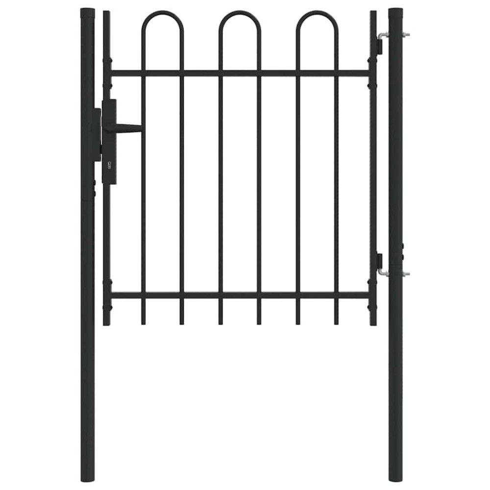 vidaXL Poartă de gard Gri 100 x 100 cm Oțel acoperit cu pulbere