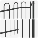 vidaXL Poartă de gard Gri 100 x 100 cm Oțel acoperit cu pulbere vidaXL Poartă de gard Gri 100 x 100 cm Oțel acoperit cu pulbere