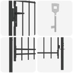 vidaXL Poartă de gard Gri 100 x 100 cm Oțel acoperit cu pulbere vidaXL Poartă de gard Gri 100 x 100 cm Oțel acoperit cu pulbere