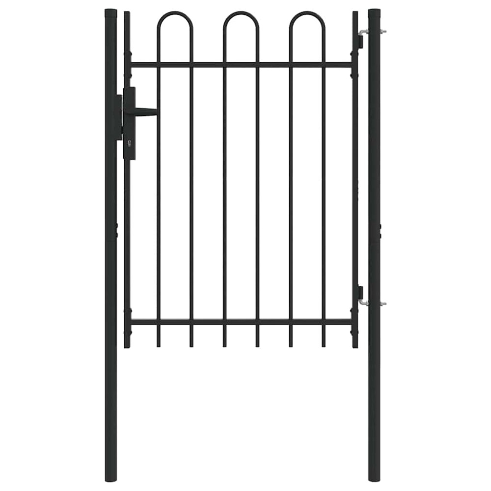 vidaXL Poartă de gard Gri 100 x 120 cm Oțel acoperit cu pulbere
