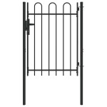vidaXL Poartă de gard Gri 100 x 120 cm Oțel acoperit cu pulbere vidaXL Poartă de gard Gri 100 x 120 cm Oțel acoperit cu pulbere
