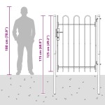 vidaXL Poartă de gard Gri 100 x 120 cm Oțel acoperit cu pulbere vidaXL Poartă de gard Gri 100 x 120 cm Oțel acoperit cu pulbere