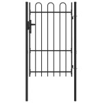 vidaXL Poartă de gard Gri 100 x 150 cm Oțel acoperit cu pulbere