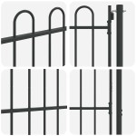vidaXL Poartă de gard Gri 100 x 150 cm Oțel acoperit cu pulbere