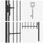 vidaXL Poartă de gard Gri 100 x 150 cm Oțel acoperit cu pulbere